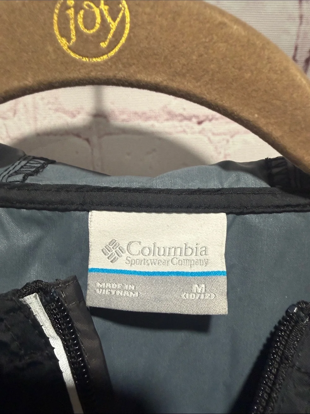 Columbia Kids Black and‎ Gray Hooded Rain Jacket Girls Size Medium 10-12